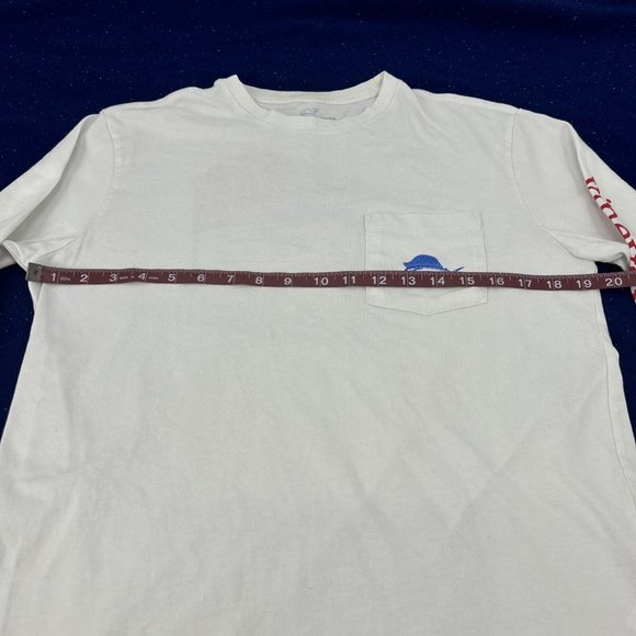 Vineyard Vines Shirt Men's‎ S White Long Sleeve Crew Neck Pocket Tee Sailfish - Picture 9 of 10